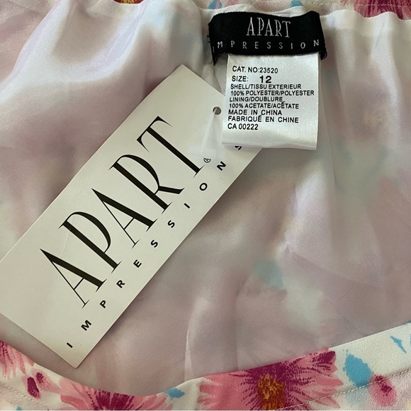 122. APART IMPRESSIONS Pink Floral Midi-Skirt - Size 12 - Picture 3 of 5